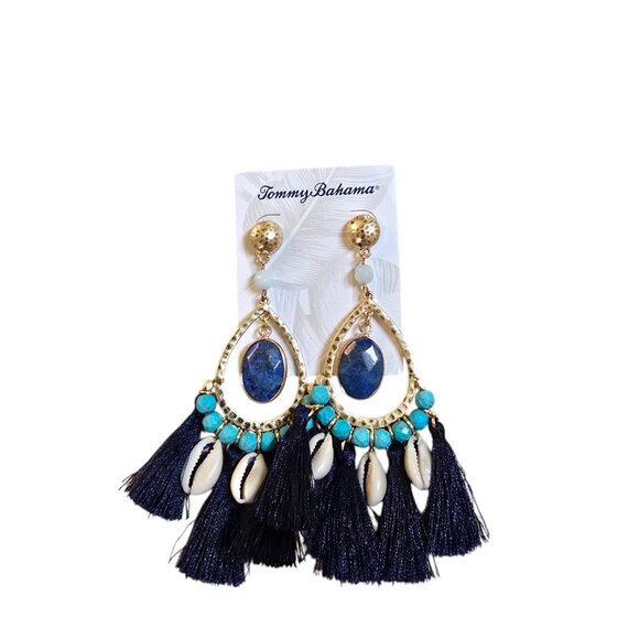 Tommy Bahama Ocean Deep South Isle Tassel Earrings NWT - Picture 1 of 3